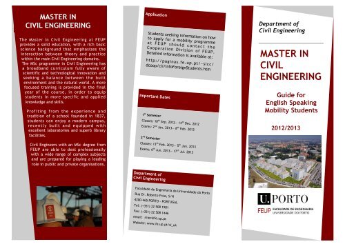 MASTER IN CIVIL ENGINEERING - Faculdade de Engenharia da ...