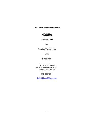 hosea - In Depth Bible Commentaries