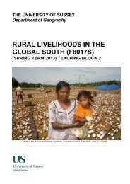 rural livelihoods in the global south (f8017s) - University of Sussex