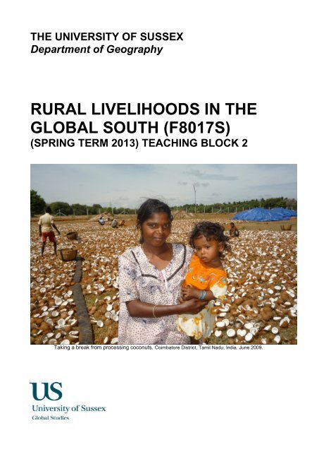rural livelihoods in the global south (f8017s) - University of Sussex