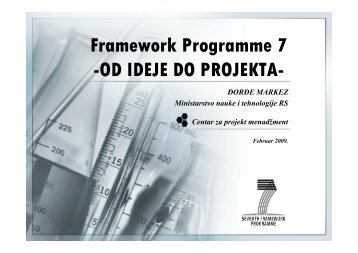 F k P 7 Framework Programme 7 OD IDEJE DO PROJEKTA -OD ...