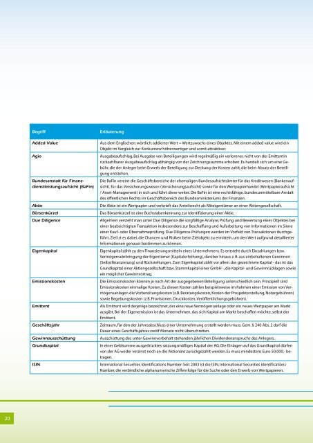 Es grünt im Portefeuille... Aktien-Beteiligungs-Exposé