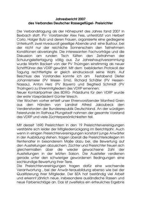 Jahresbericht 2007 des Verbandes Deutscher ... - VDRP