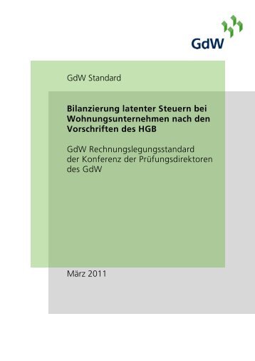 Bilanzierung latenter Steuern bei Wohnungsunternehmen nach den ...