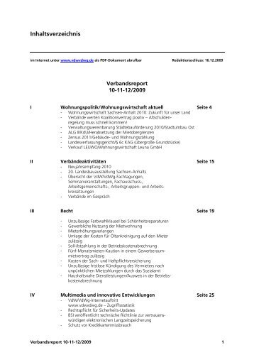 Verbandsreport 10-11-12-2009 - Verband der Wohnungswirtschaft ...