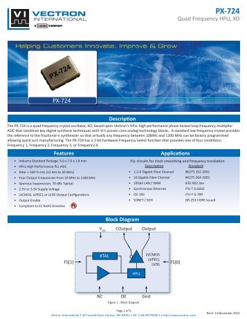 Product Data Sheet - Vectron International