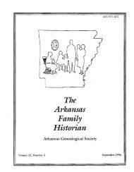 Arkansas Family Historian - Arkansas Genealogical Society