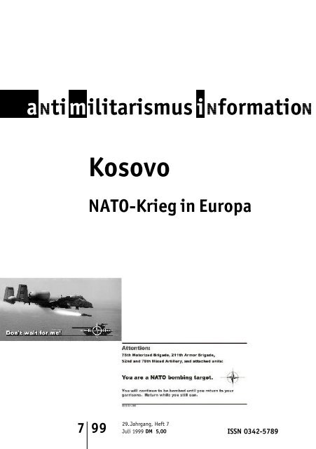 Kosovo Antimilitarismus Information