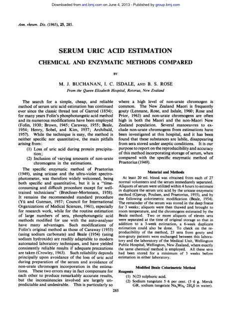 serum uric acid estimation - Annals of the Rheumatic Diseases ...