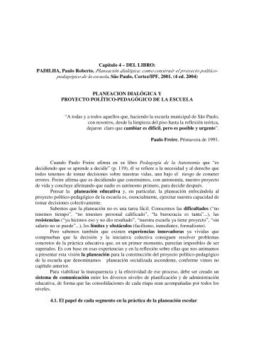 PADILHA, Paulo Roberto. Planeación dialógica - Colombia Aprende