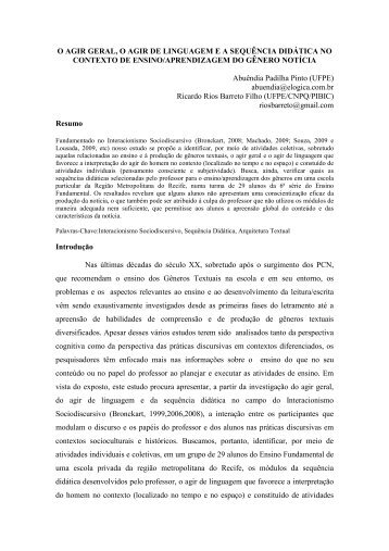 Abundia Padilha Pinto (UFPE) e Ricardo Rios Barreto Filho - cchla