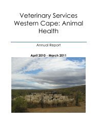 Veterinary Services Western Cape: Animal Health - Department of ...