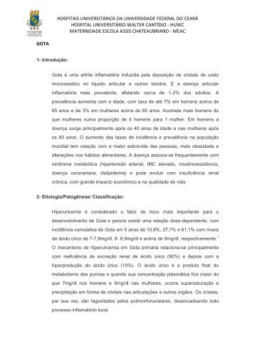 Protocolo Gota - Hospital Universitário Walter Cantídio