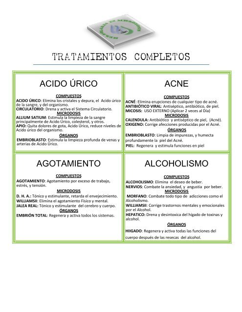 TRATAMIENTOS COMPLETOS - Herbolaria en microdosis