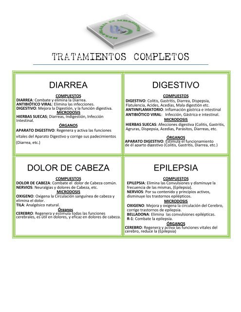 TRATAMIENTOS COMPLETOS - Herbolaria en microdosis