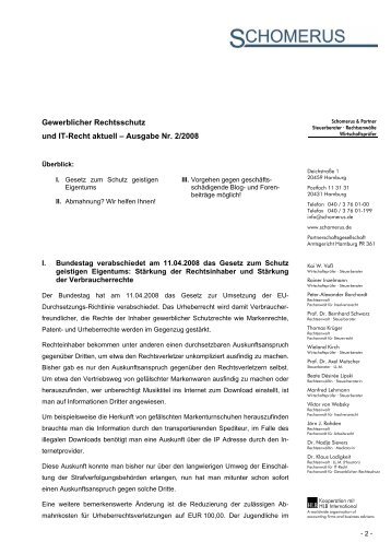 Schomerus & Partner Briefvorlage - IT Recht