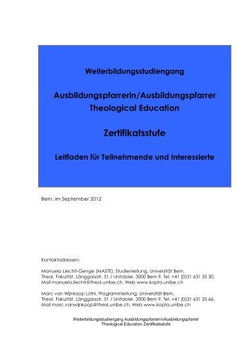 CAS Leitfaden 2012.pdf - kopta - Universität Bern
