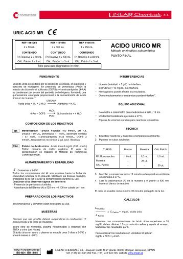 ACIDO URICO MR - LINEAR CHEMICALS