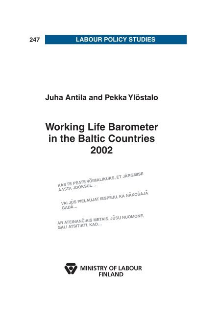 Working Life Barometer in the Baltic Countries 2002 (pdf) - mol.fi