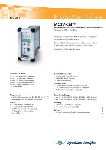 MC3V-CEI-021, data sheet (Rev. 0) - Microelettrica Scientifica