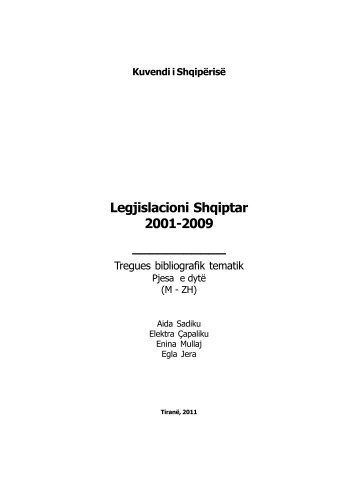 Legjislacioni Shqiptar 2001-2009