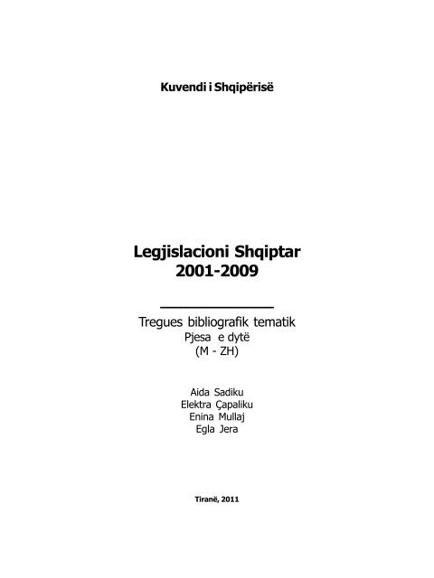 Legjislacioni Shqiptar 2001-2009
