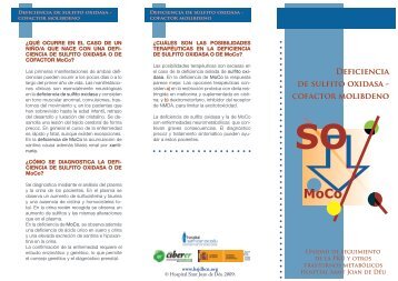 Deficiencia de sulfito oxidasa - cofactor molibdeno