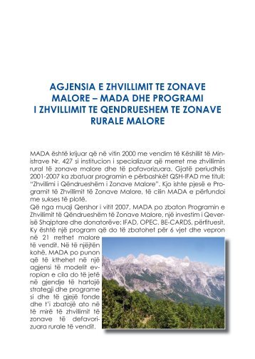 agjensia e zhvillimit te zonave malore – mada dhe programi i ...