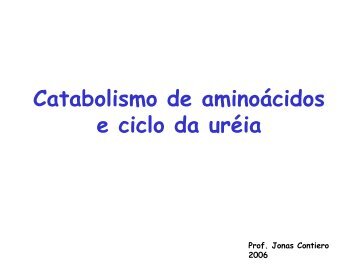 Catabolismo e aminoácidos e ciclo da uréia