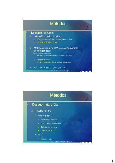 Novos e velhos marcadores bioquímicos da função renal