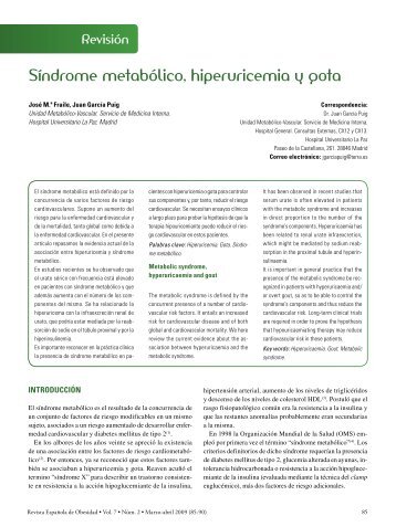 Síndrome metabólico, hiperuricemia y gota - Sociedad Española ...