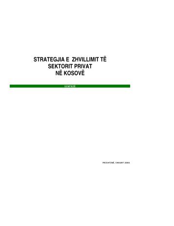 strategjia e zhvillimit të sektorit privat në kosovë