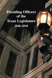 Presiding Officers of the Texas Legislature 1846-2010