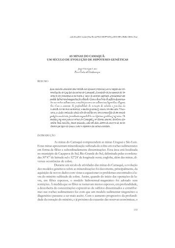 As minas do Camaquã compreendem as minas Uruguai ... - Unisinos