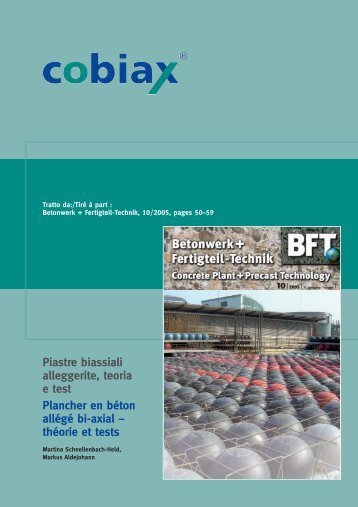 Piastre biassiali alleggerite, teoria e test Plancher en béton ... - Cobiax