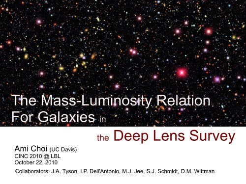 The Mass-Luminosity Relation For Galaxies in the Deep Lens Survey