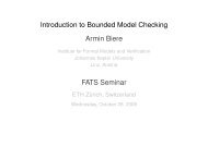 Introduction to Bounded Model Checking Armin Biere FATS Seminar
