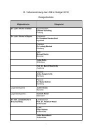 XI. Vollversammlung des LWB in Stuttgart 2010 ... - VELKD