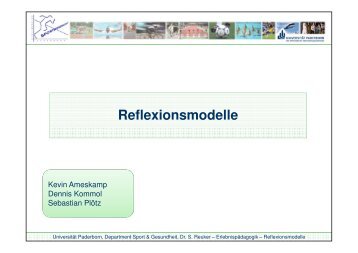 Reflexionsmodelle - Department Sport & Gesundheit - Universität ...
