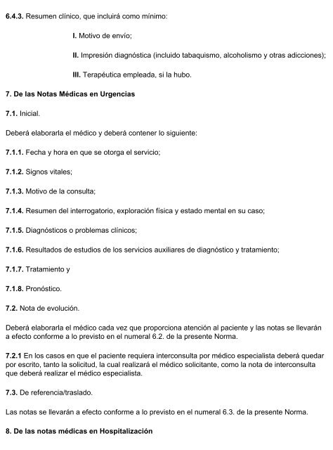 norma oficial mexicana nom-168-ssa1-1998, del expediente clinico