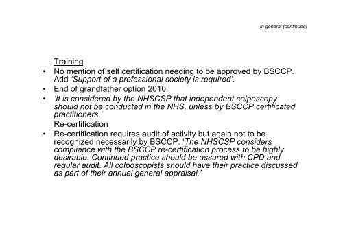 Colposcopy and Programme Management - Cytology Training Centre