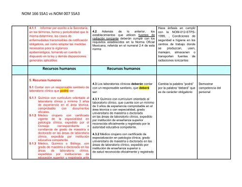 NOM 166 SSA1 vs NOM 007 SSA3 - pacal