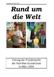 Rund um die welt - Projektwochenzeitung - Paul-Klee-Grundschule