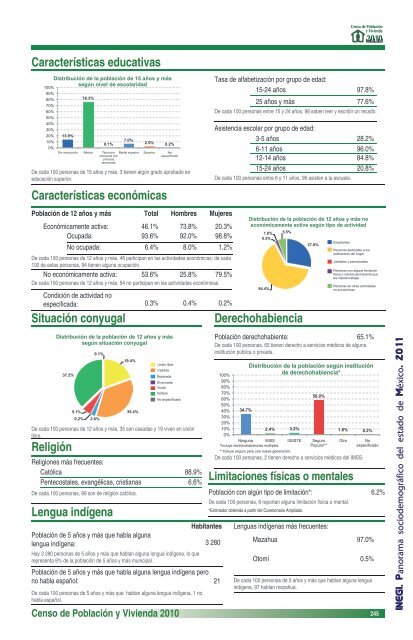 Panorama sociodemográfico del estado de México