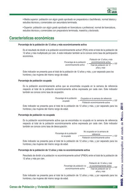 Panorama sociodemográfico del estado de México