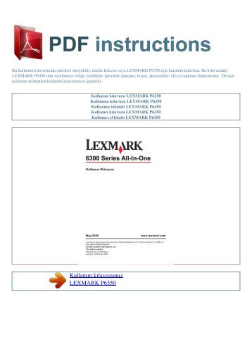 Kullanım kılavuzu LEXMARK P6350 - 1