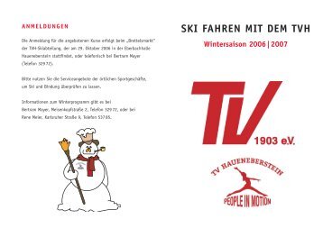 SKI FAHREN MIT DEM TVH - Turnverein Haueneberstein