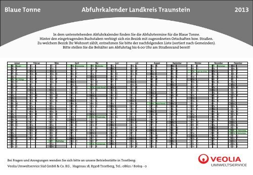 Abfuhrkalender - Veolia Umweltservice