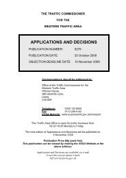 Applications and Decisions - Department for Transport