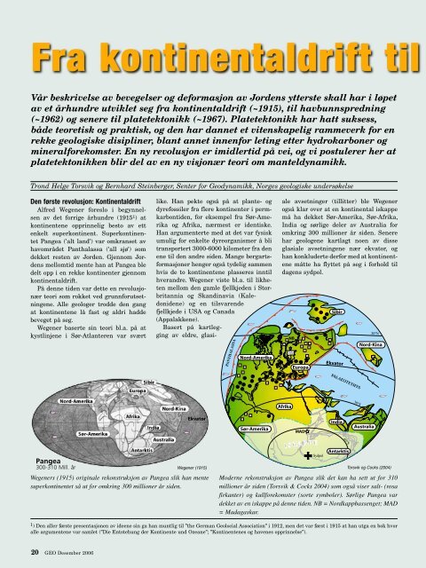 Fra kontinentaldrift til manteldynamikk - GEO365